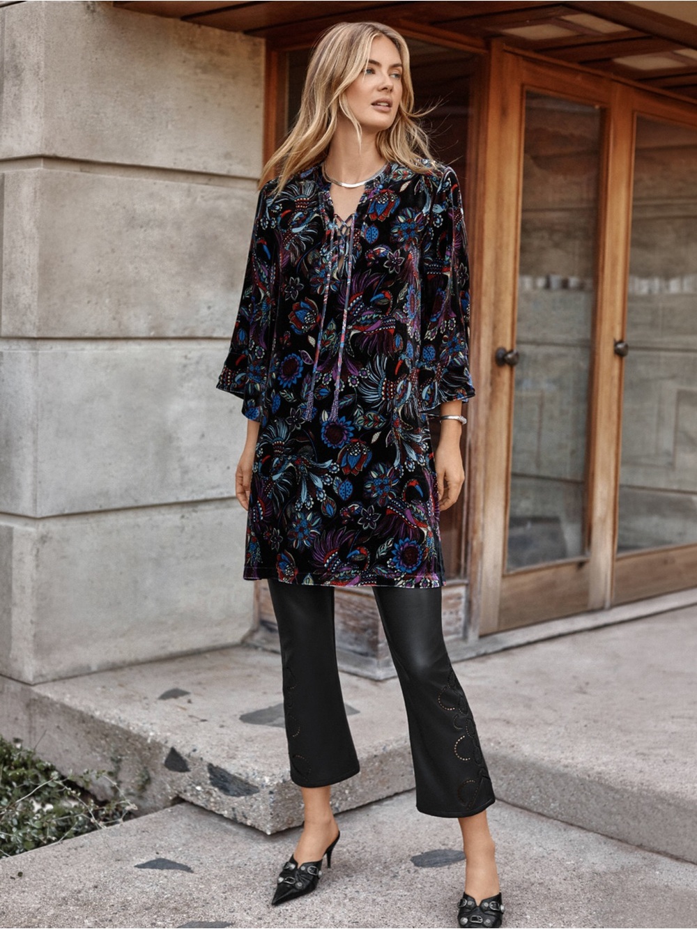 Johnny Was - Tie Front Kimono Tunic Dress - Avya